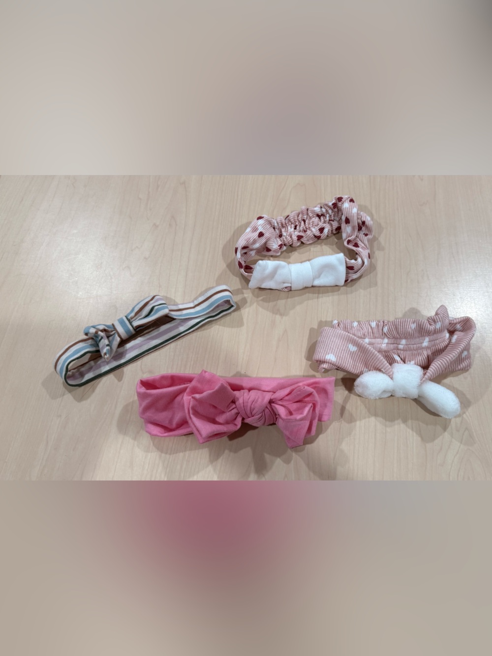 Kids Pink & Multi Headband Set - Soft Stretch Hair Accessories